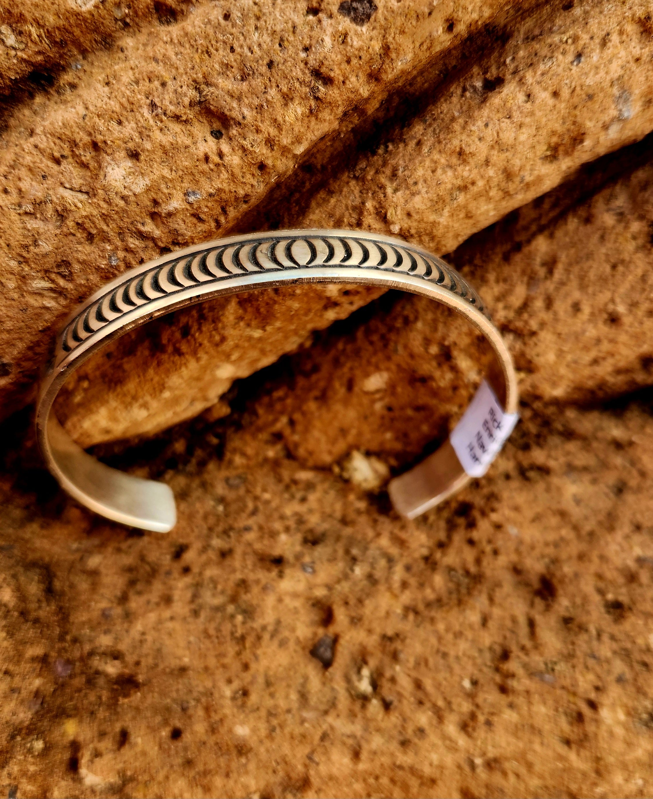 Navajo Handmade Rick Enriquez Sterling Silver Cuff