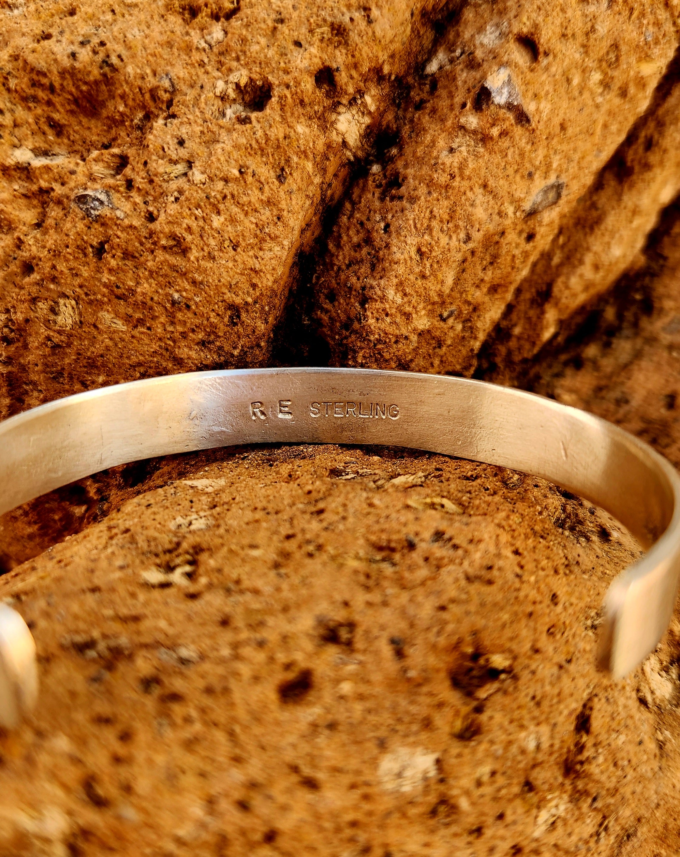 Navajo Handmade Rick Enriquez Sterling Silver Cuff