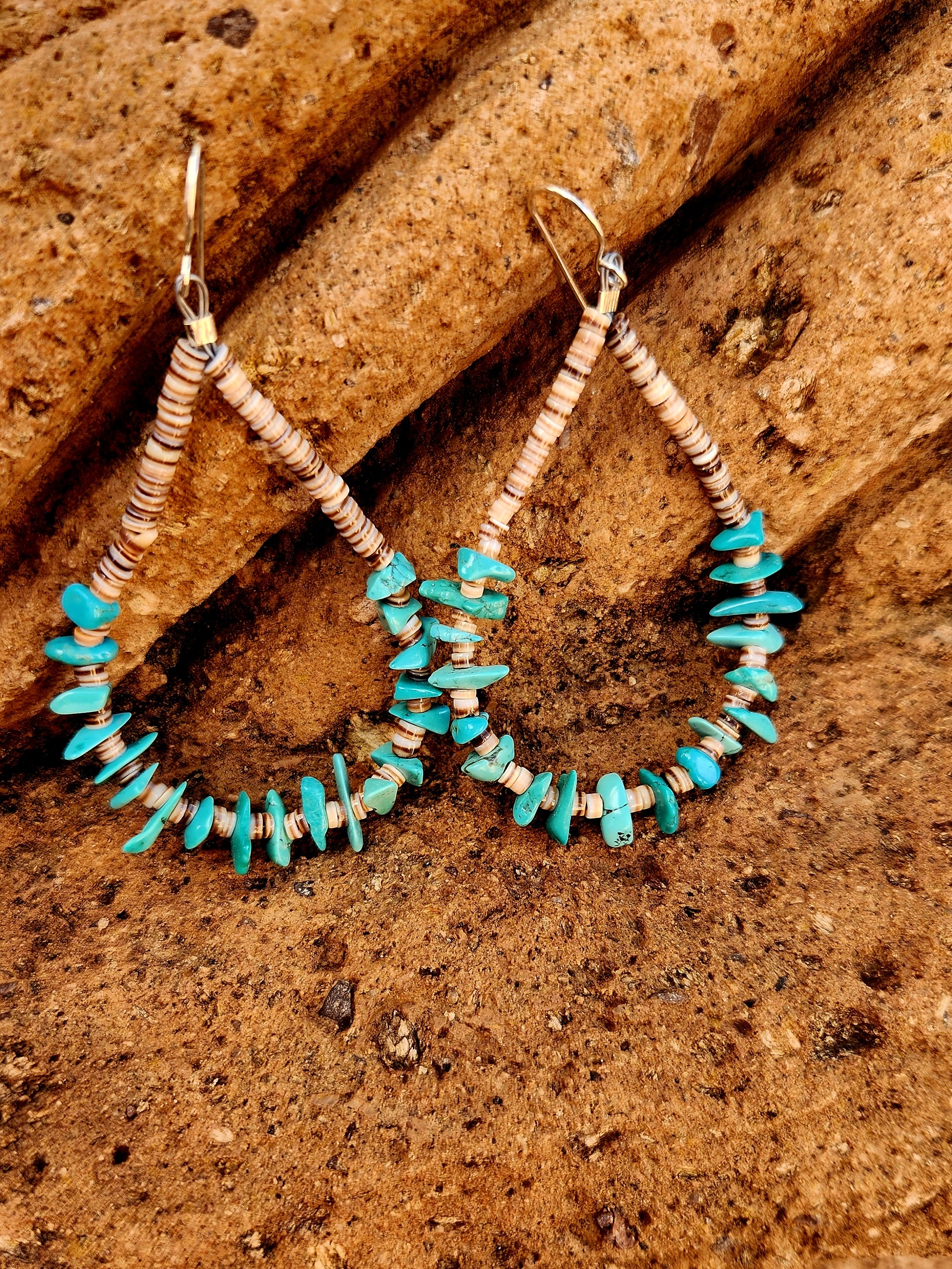 Beautiful Handmade Turquoise Heishi earrings