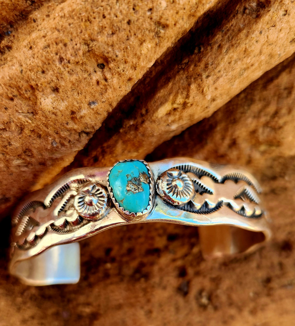 Handmade Sterling Silver Turquoise Cuff