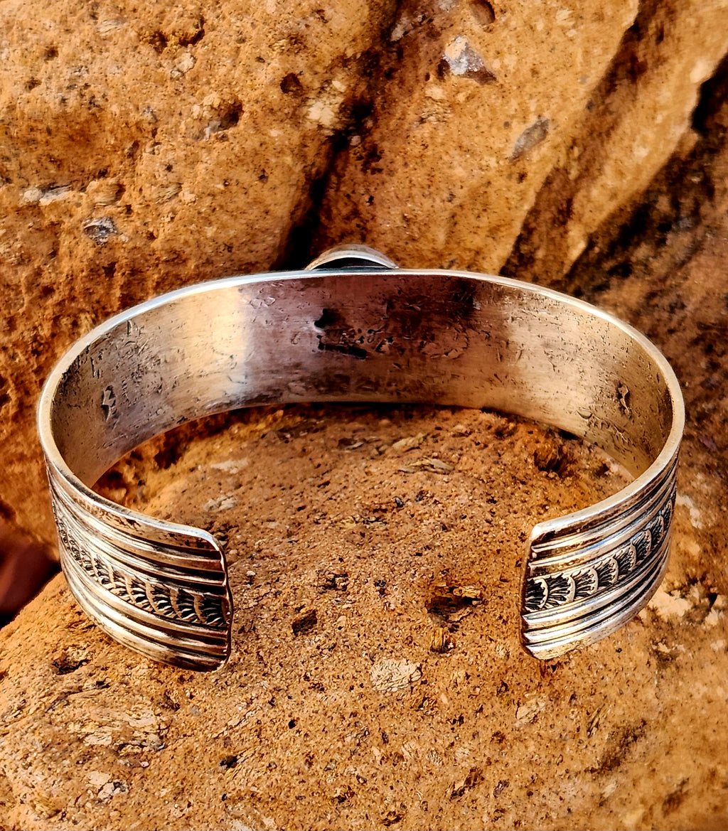 Handmade Sonoran Gold Turquoise Sterling Silver Cuff