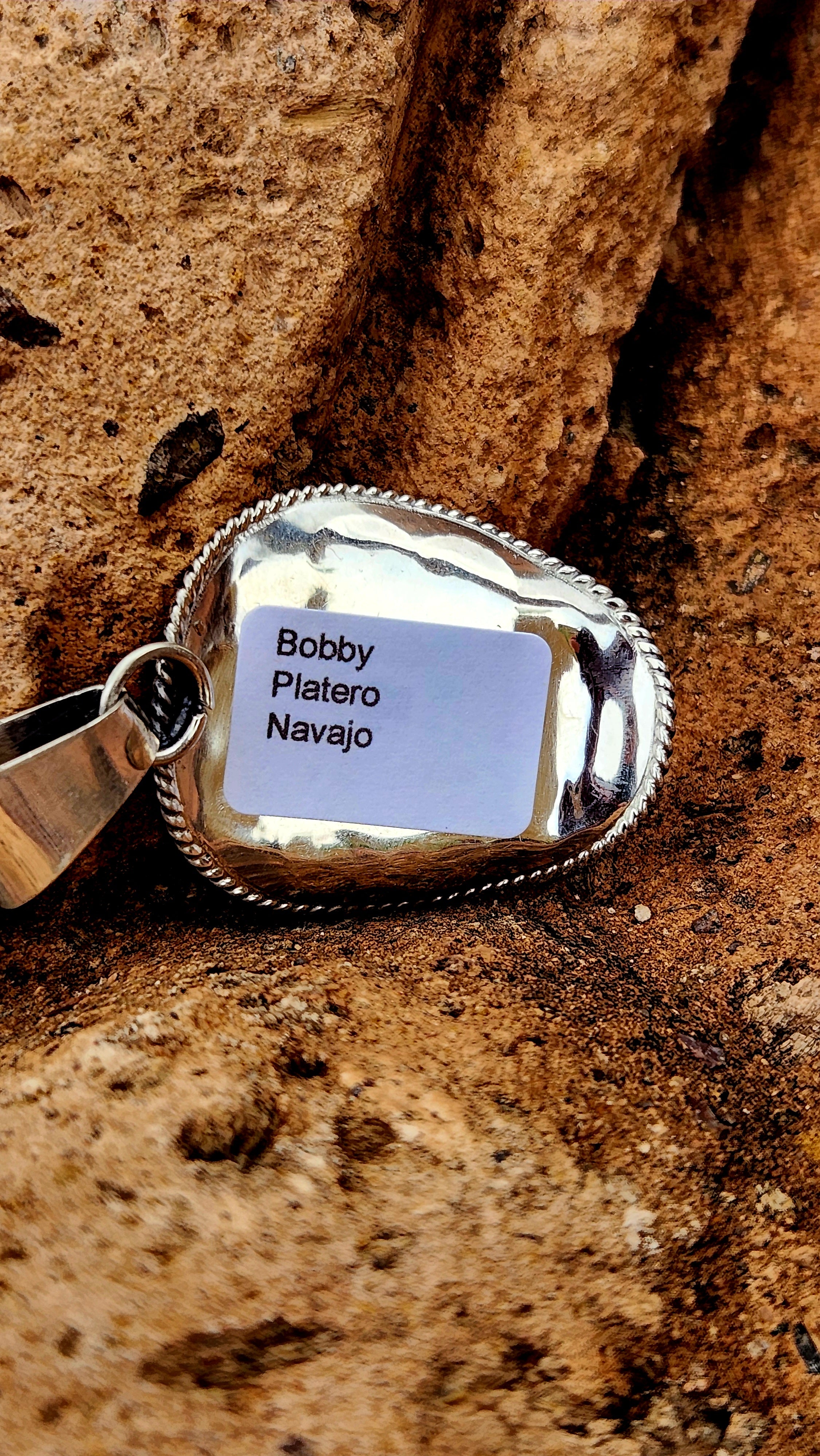 Navajo Handmade Bobby Platero Cowboy Hat Pendant