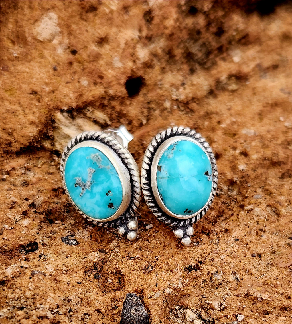 Beautiful Whitewater Turquoise Stud Earrings