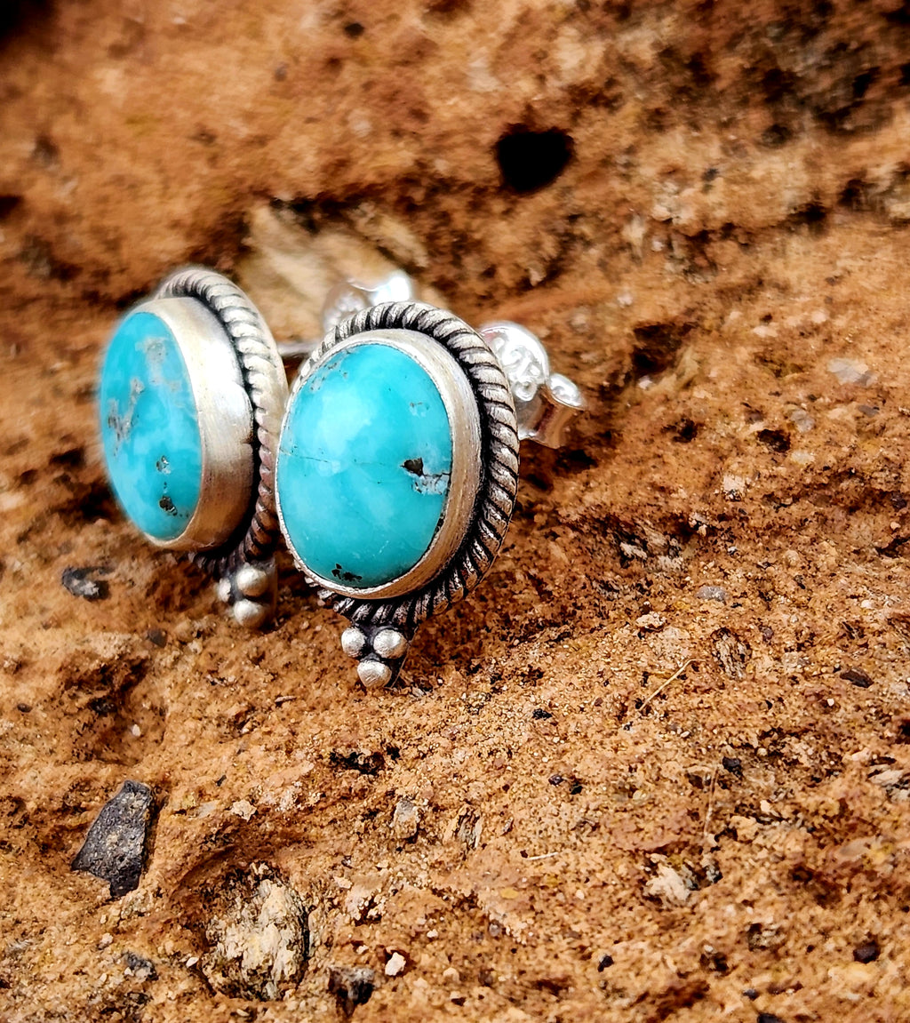 Beautiful Whitewater Turquoise Stud Earrings