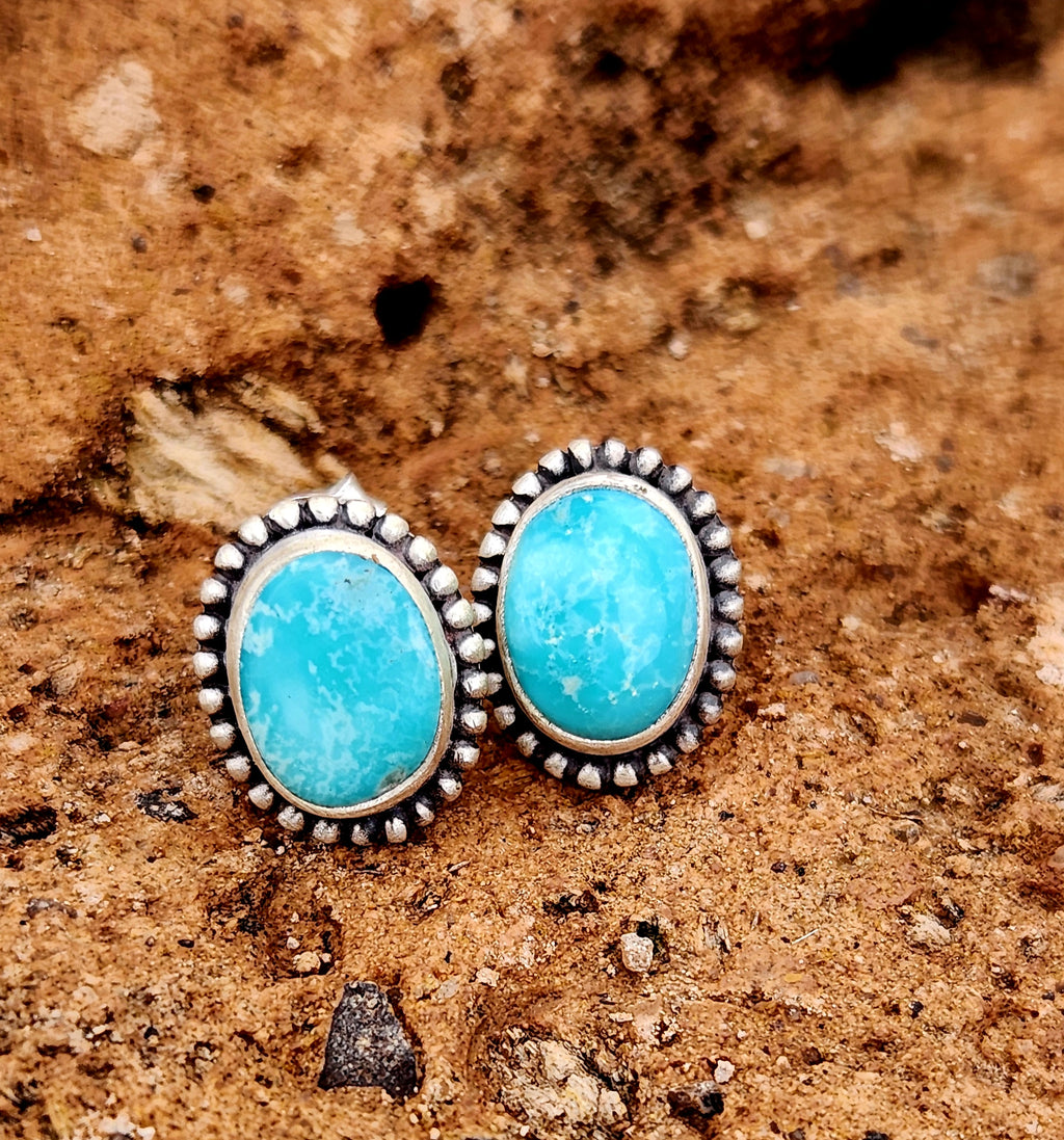 Beautiful Whitewater Turquoise Stud Earrings