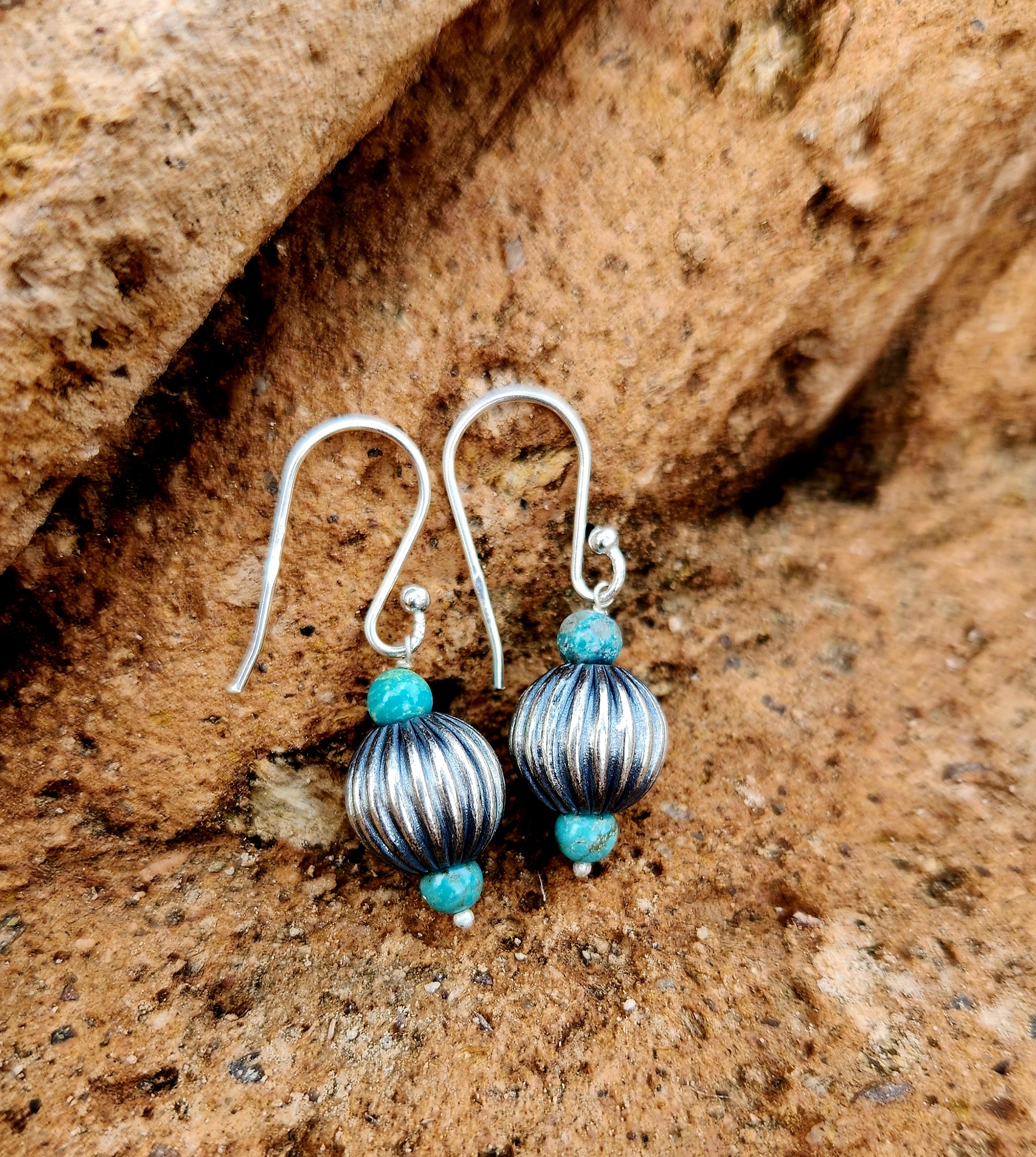 Turquoise & Sterling Silver Dangle Earrings
