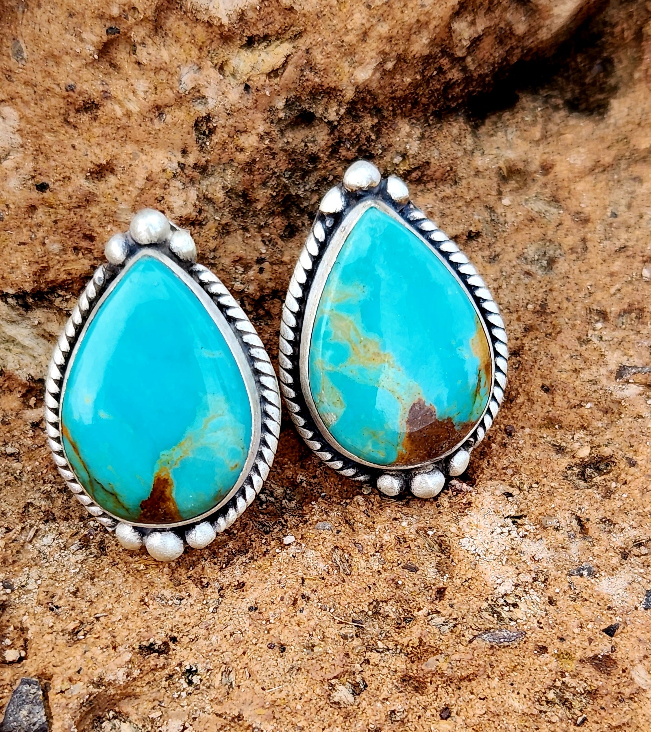 Beautiful Kingman Turquoise Stud Earrings