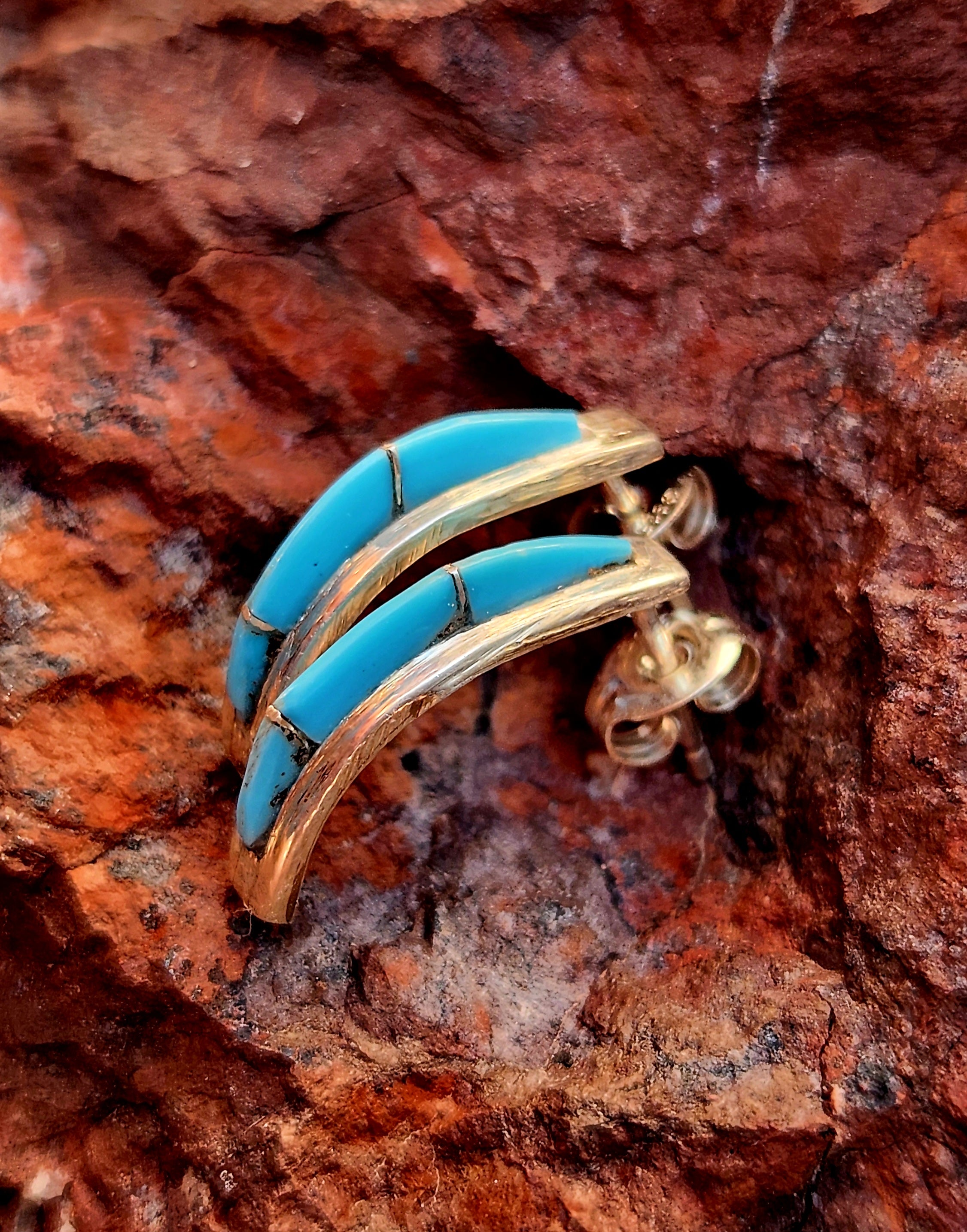 Zuni Handmade Inlay Earrings