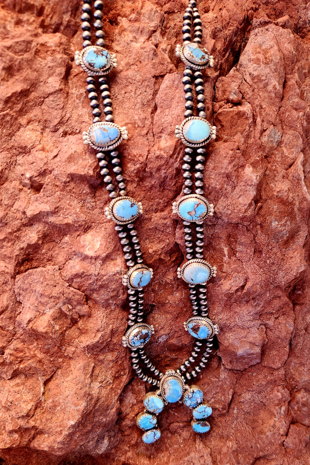 Golden Hills Squash Blossom Necklace