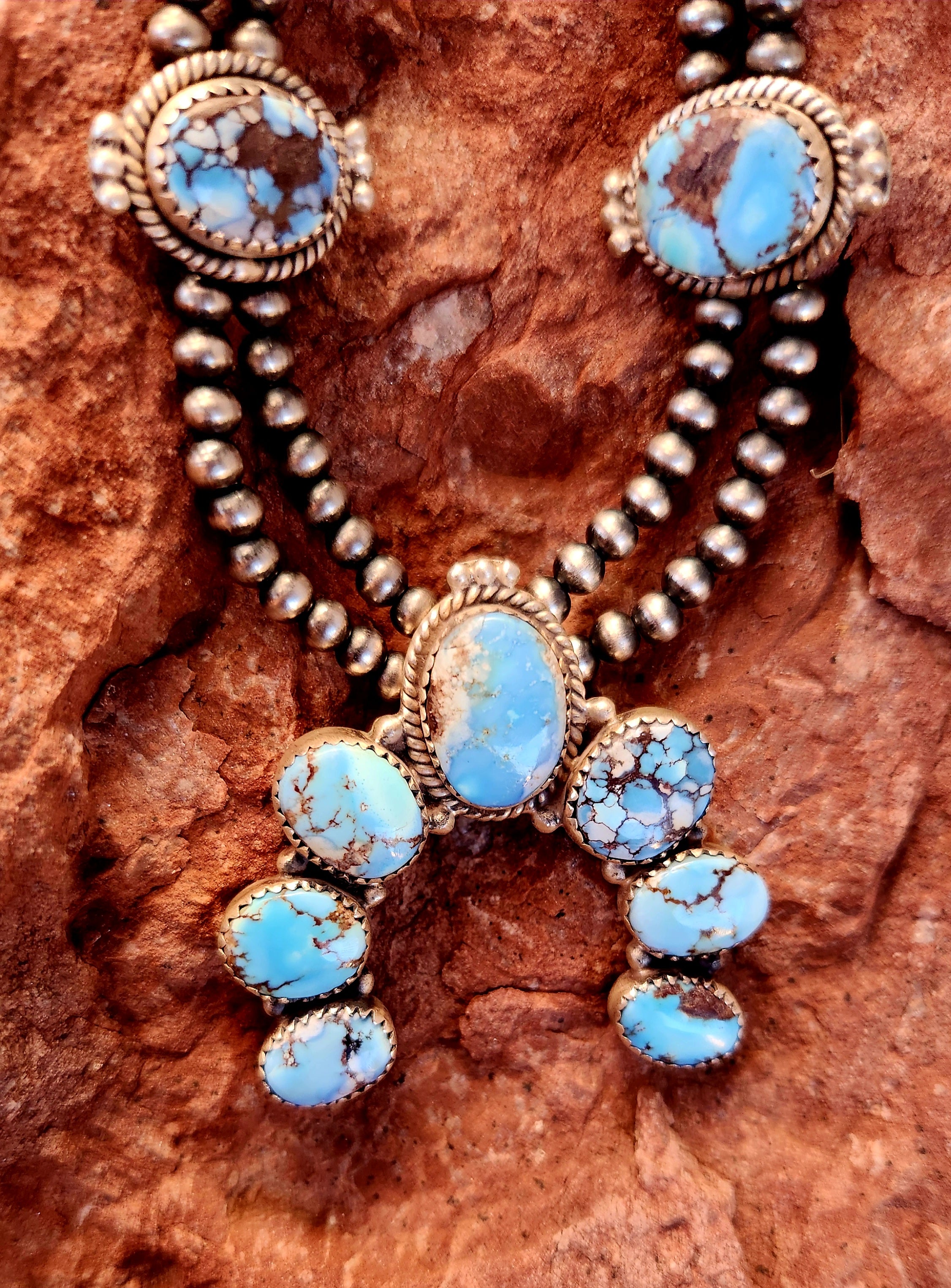 Golden Hills Squash Blossom Necklace