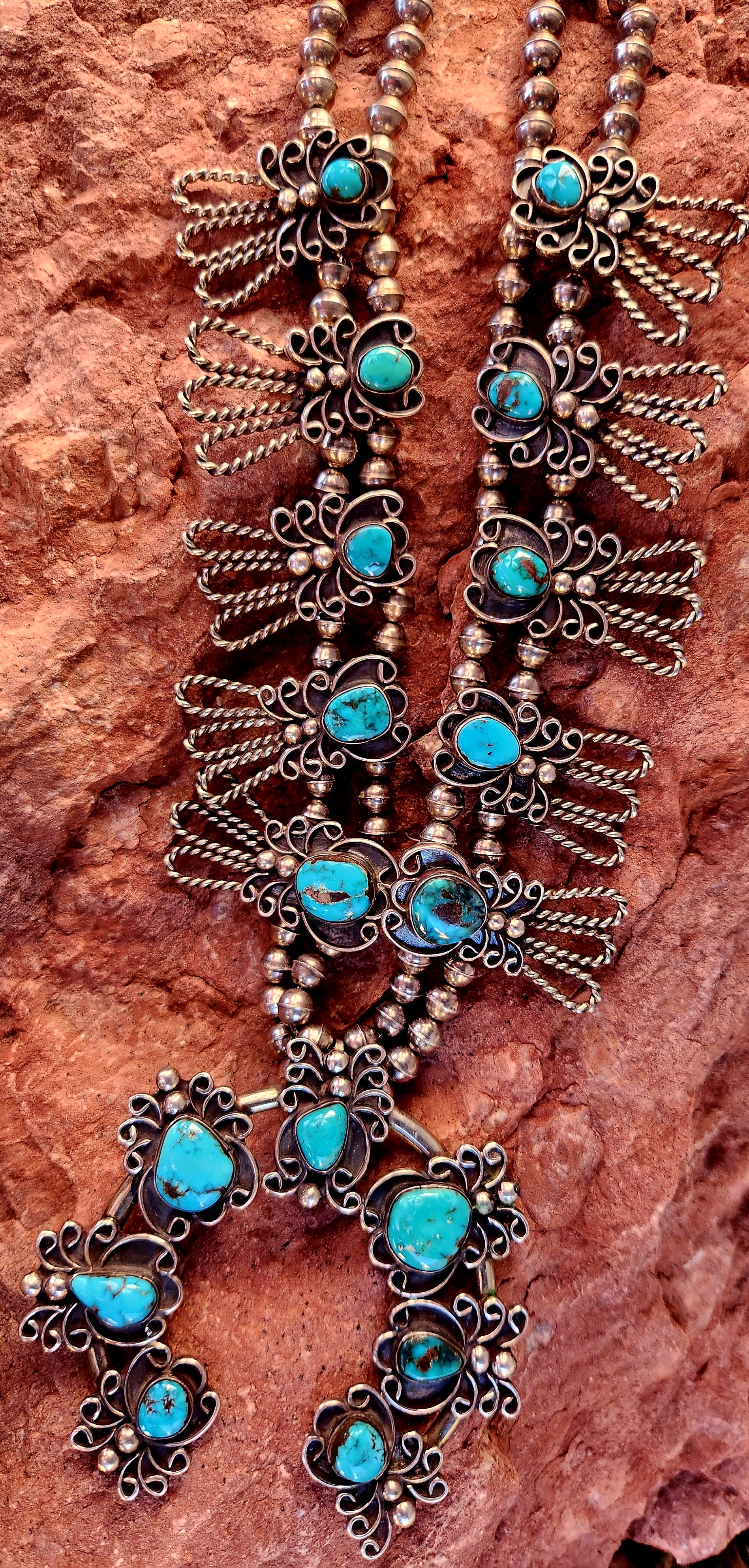 Vintage Bisbee Squash Blossom Necklace