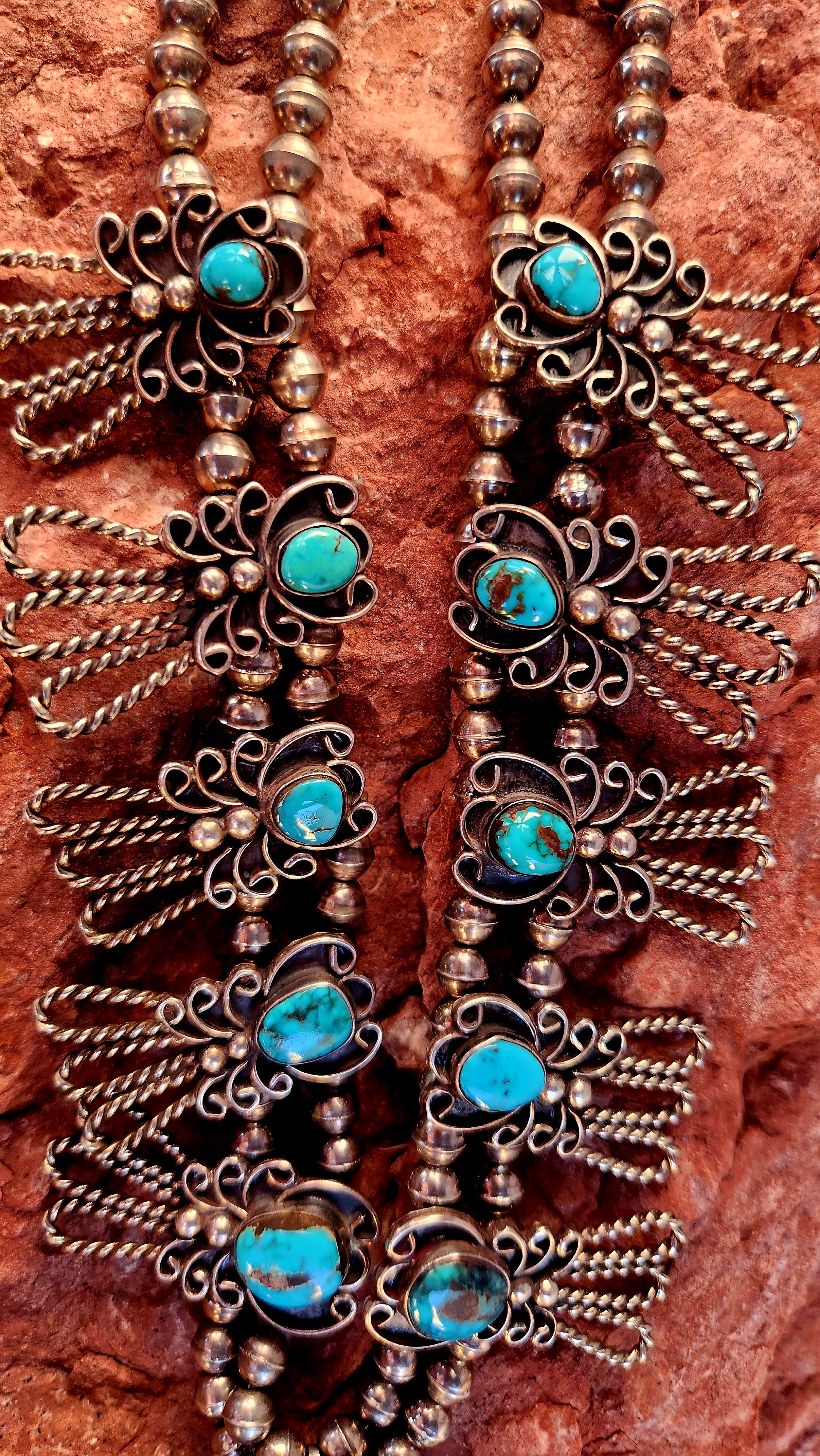 Vintage Bisbee Squash Blossom Necklace