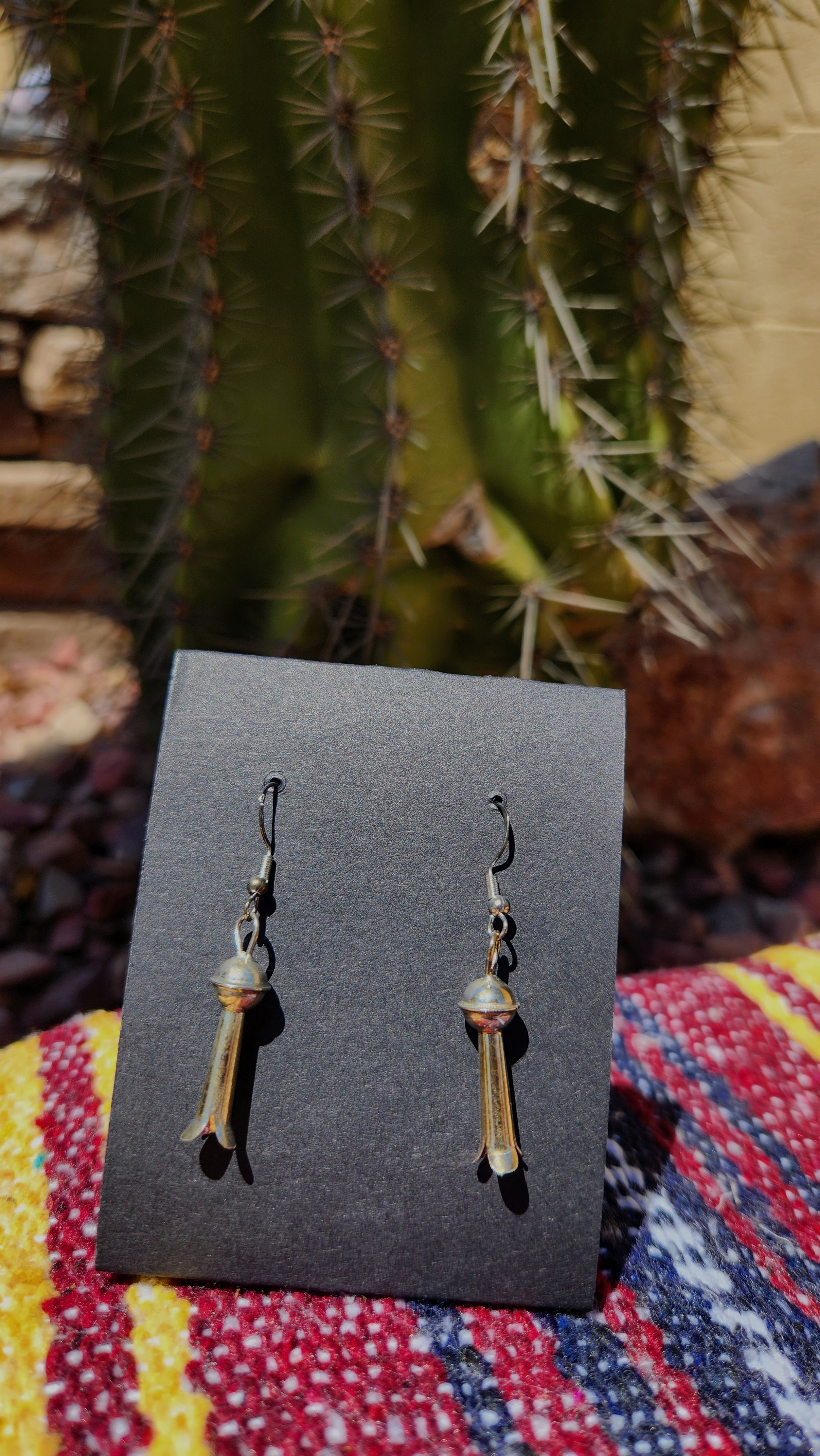 Sterling Silver Squash Blossom Native Earrings